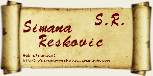 Simana Resković vizit kartica